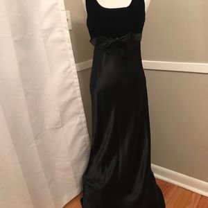 Prom Formal Black satin and velvet dress 90s